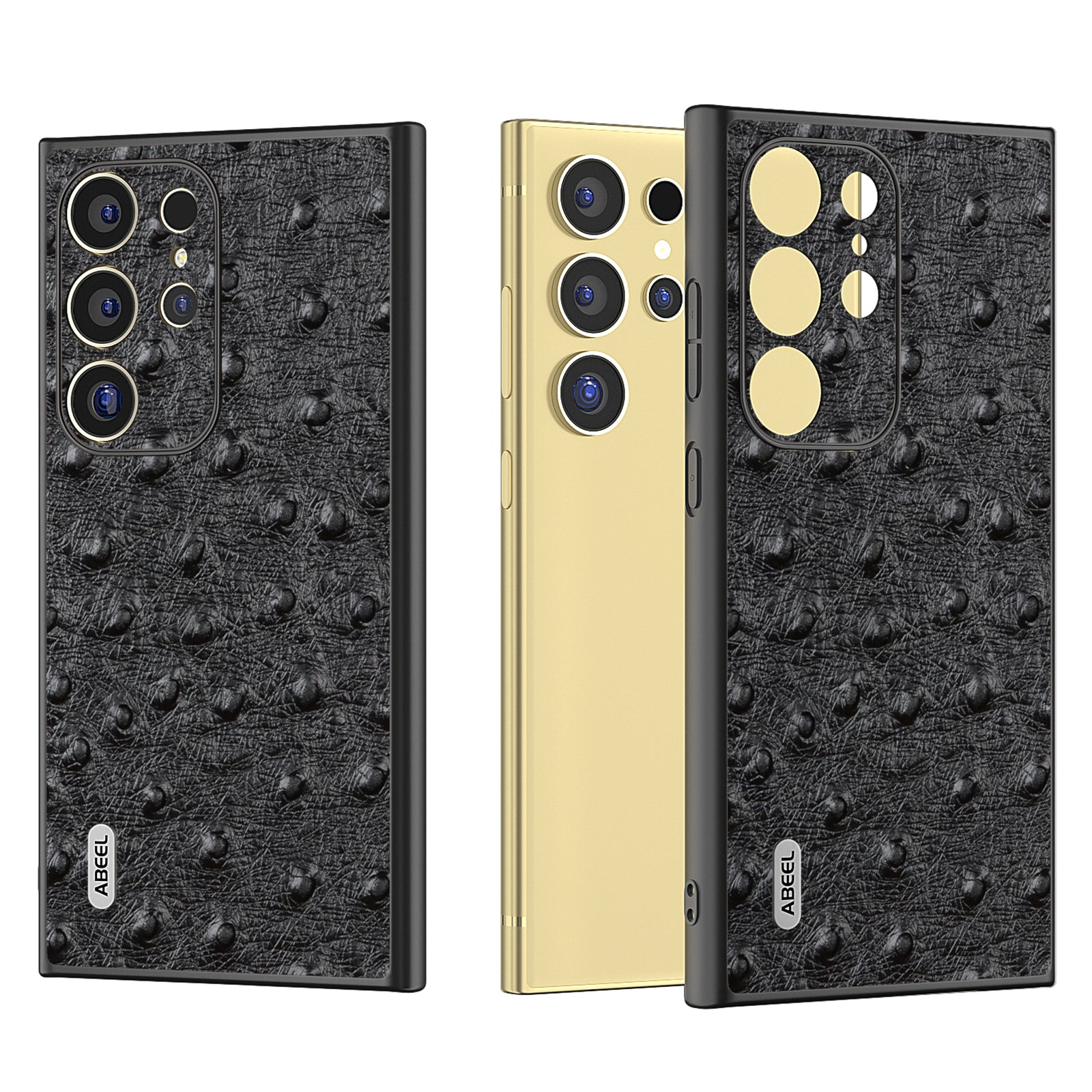 ABEEL For Samsung Galaxy S24 Ultra Case Ostrich Pattern Genuine Cow Leather Back Phone Cover ABEEL For Samsung Galaxy S24 Ultra Case Ostrich Pattern Genuine Cow Leather Back Phone Cover